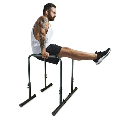 Adjustable dip station compact design