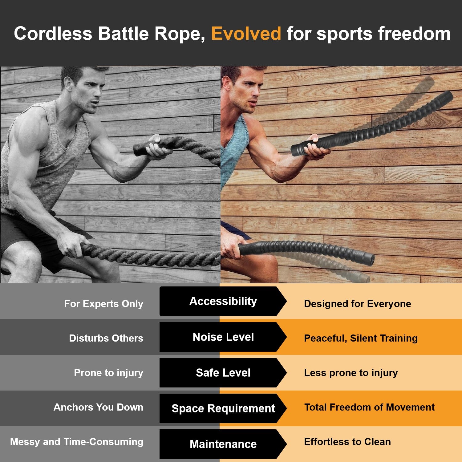 Battle rope exercise demonstration