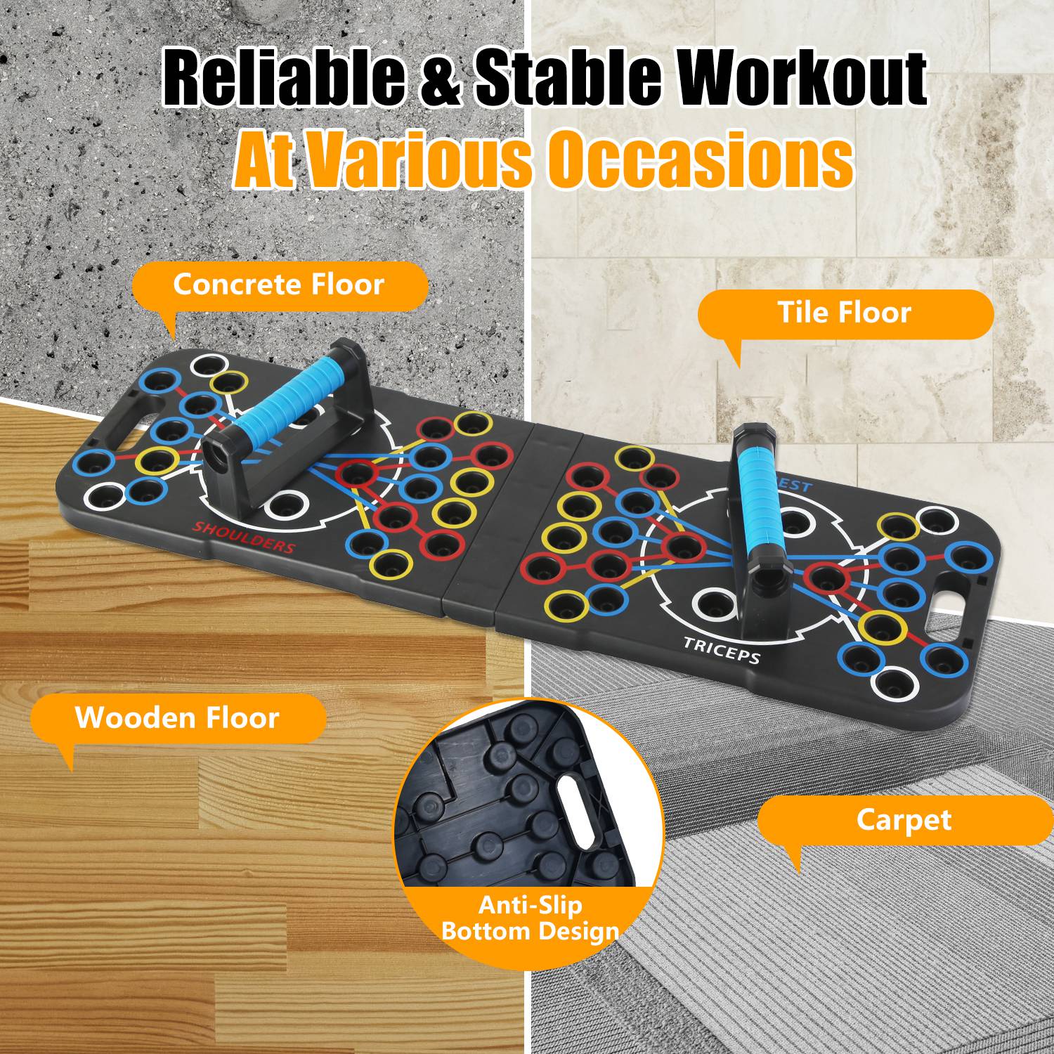 Foldable push up board for home training