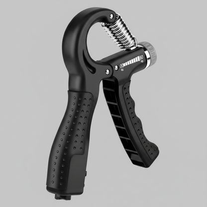 Hand grip trainer in use