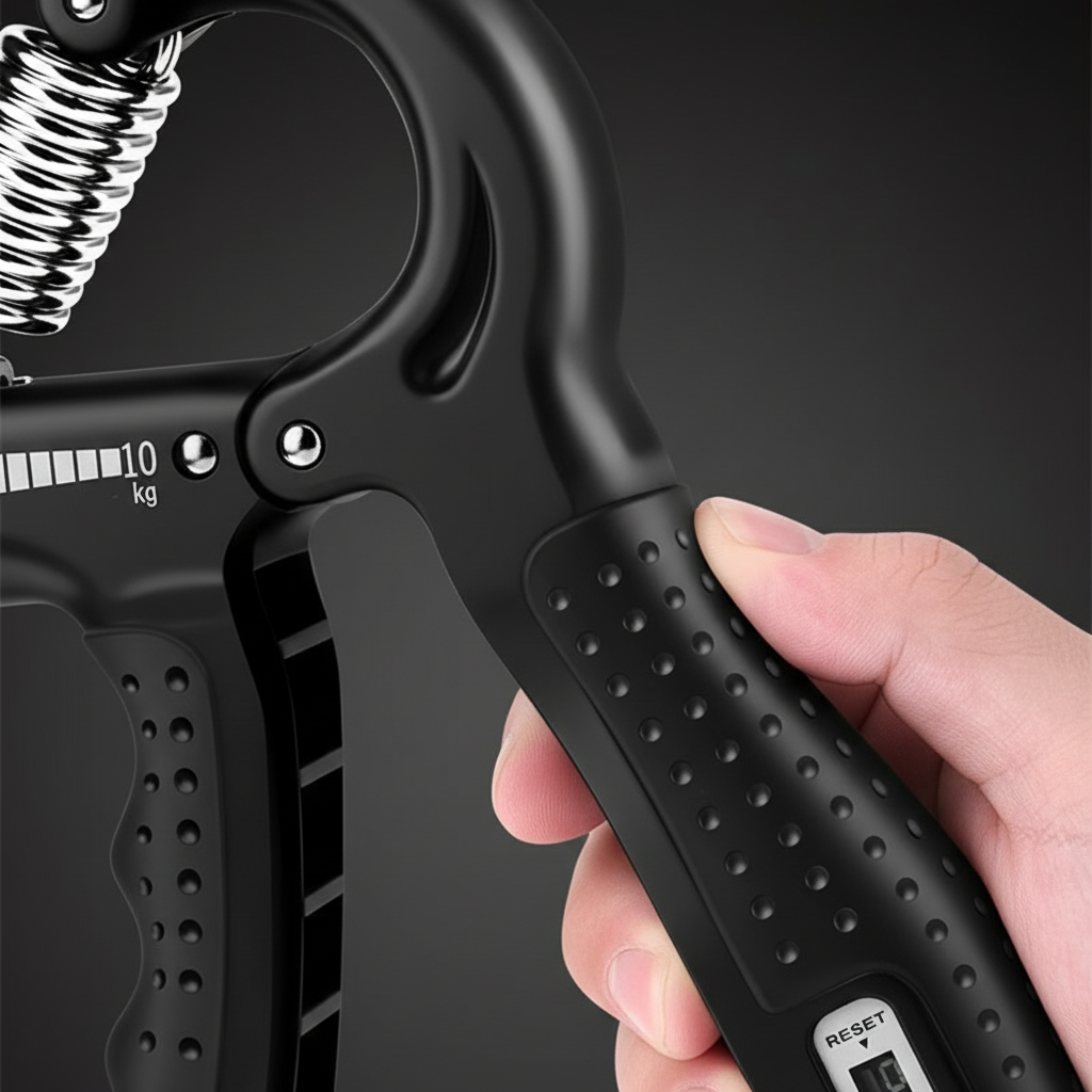 Adjustable grip trainer resistance dial