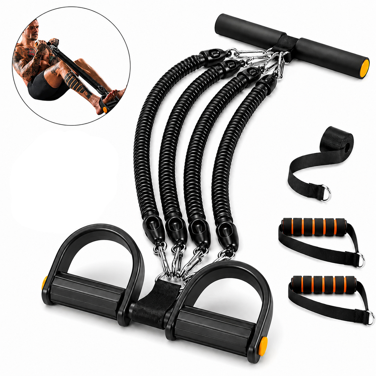 Full body resistance trainer for abs arms and legs